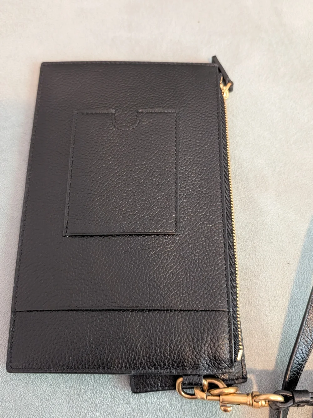 Balenciaga Black Leather Pouch/Wallet And Card Case On A Strap.
